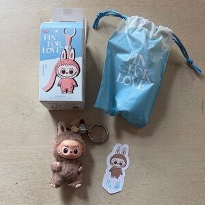 Pop Mart Pin for Love “&” Labubu keychain